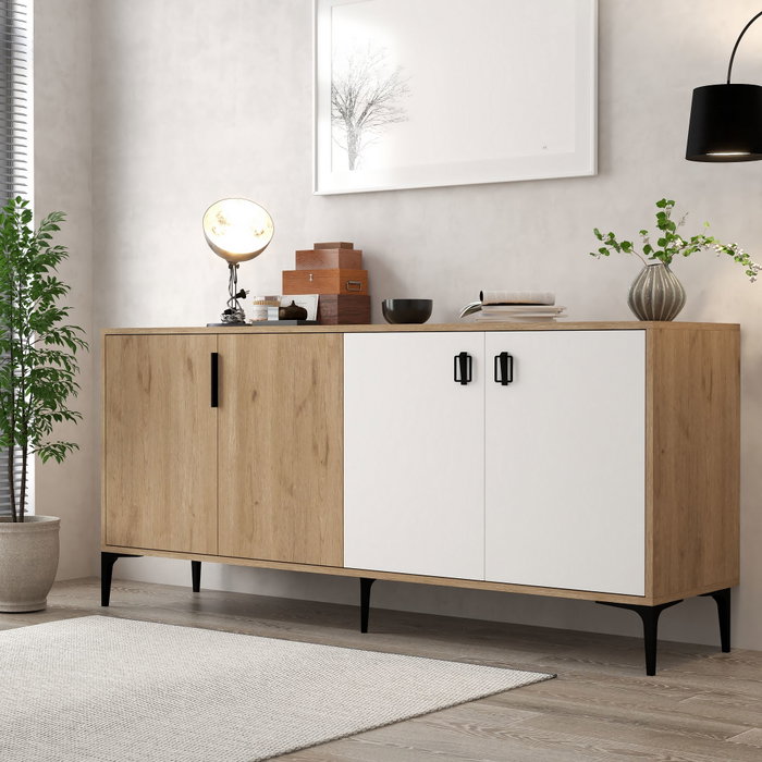 Hanah Home Neva 4003 Consola Roble zafiro y blanco